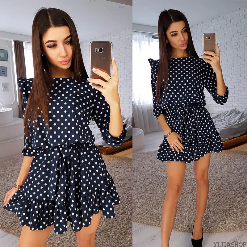 Новинка Модное платье с оборками и декоративным поясом Женское летнее