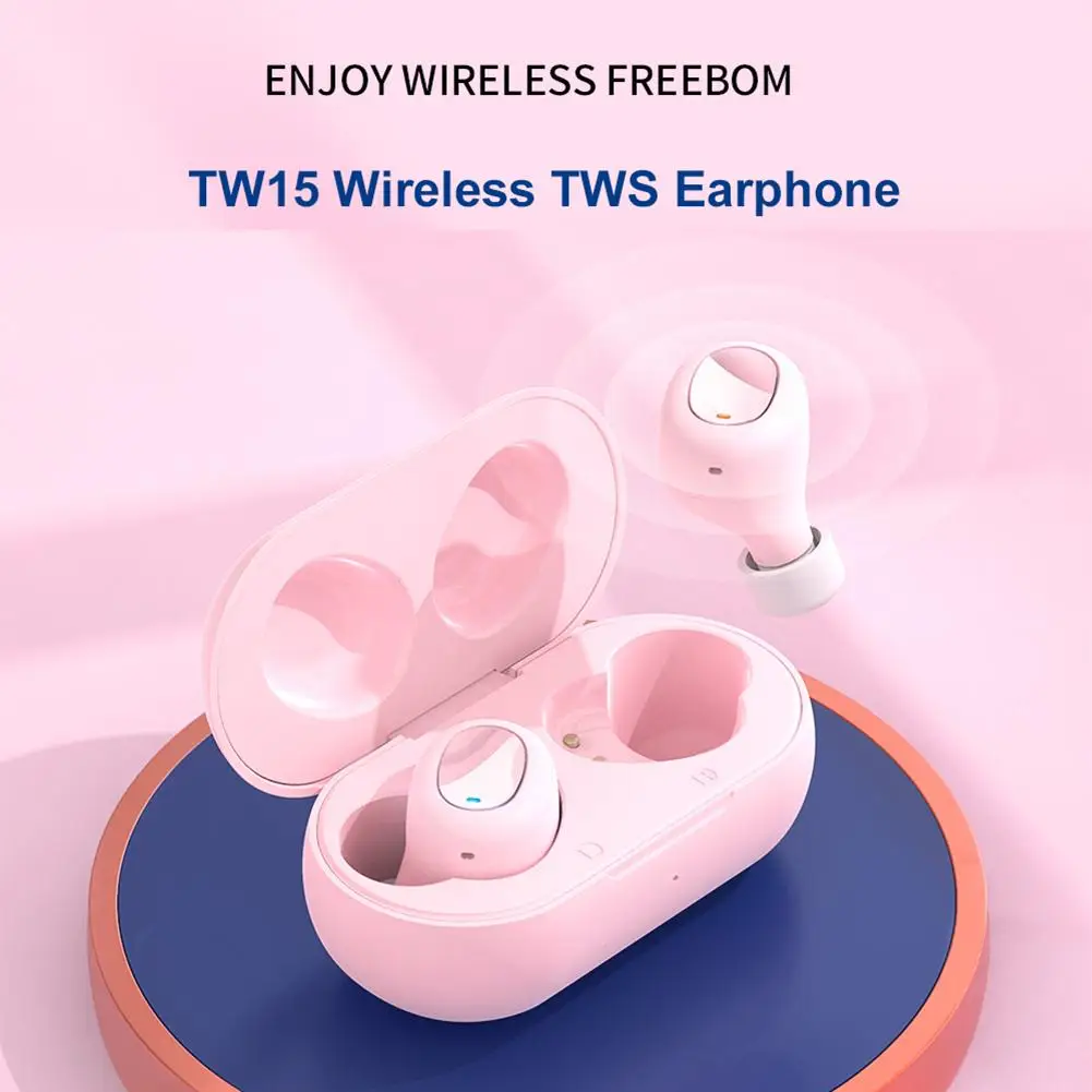 Tw15 Беспроводная Bluetooth V5.0 гарнитура стерео виртуальное окружающее звучание