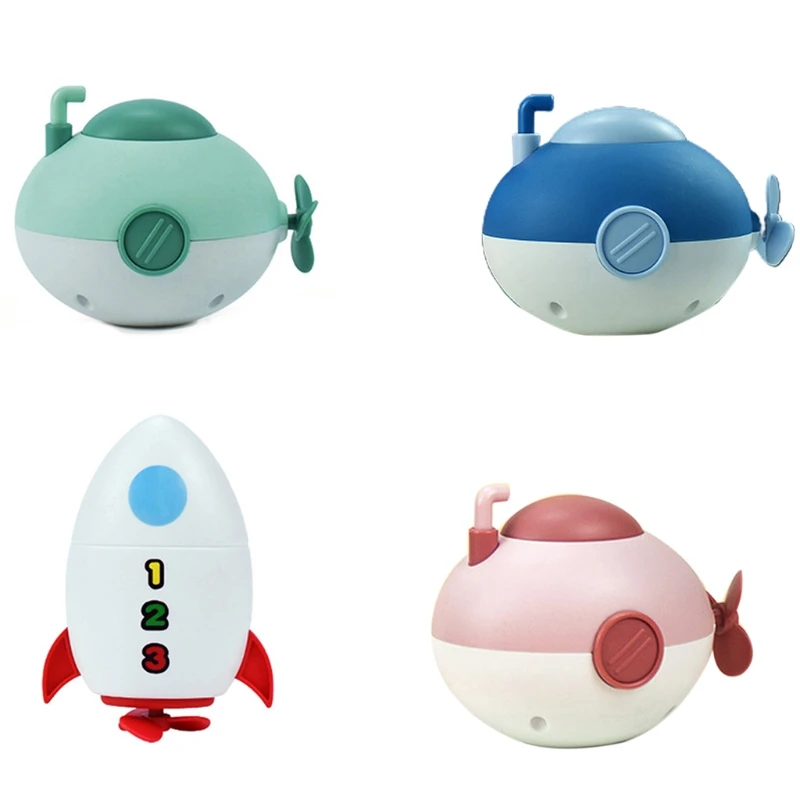

Cute Little Submarine Rocket Bathing Bathtub Toys For Baby Kids