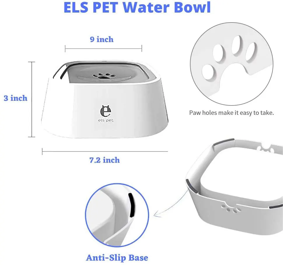 

Dog Bowl Floating Not Wetting Mouth Dog feeder No Spill Drinking Water Feeder Plastic Portable Pet bowl pet products