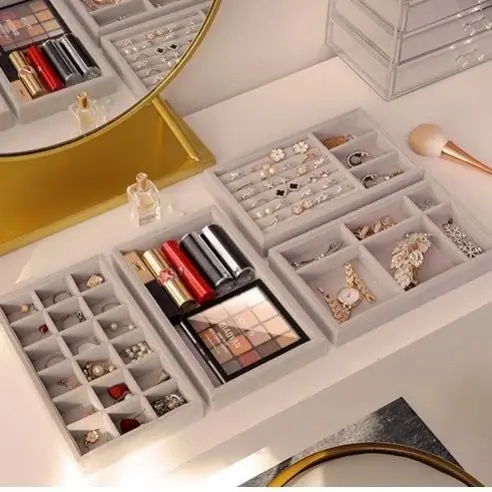 Бархатный поднос для хранения ювелирных изделий демонстрационный держатель