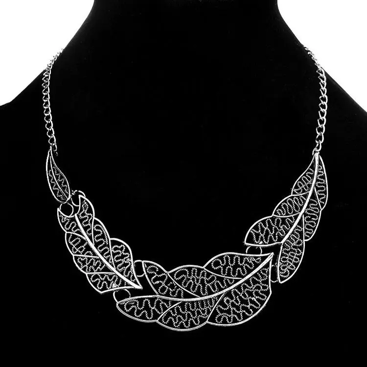 Skysuk в винтажном стиле чокер с листьями ожерелье для женщин Цвет золотистый