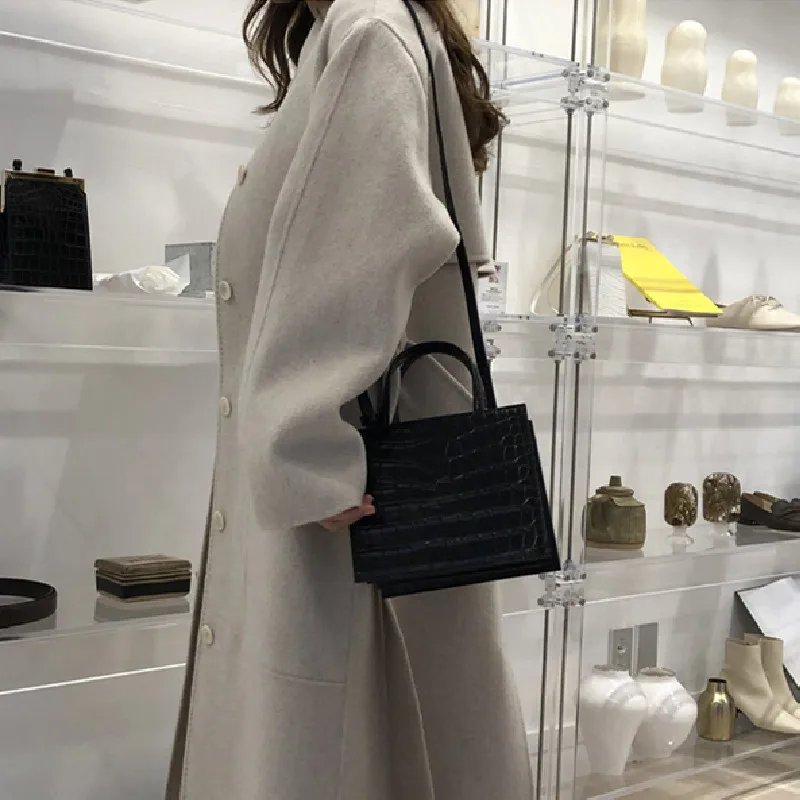 

women vintage small black alligator pattern top-handle frame handbag for female mini retro pu leather shoulder bag