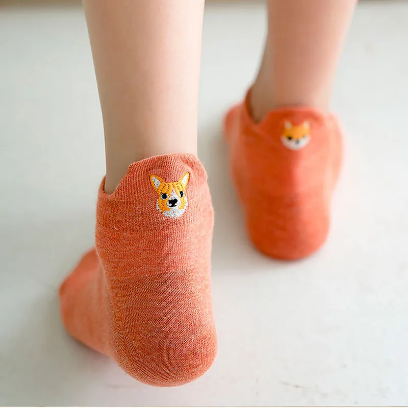 Женские милые хлопковые носки новинка забавная лодка с закрытым носком Туфли на