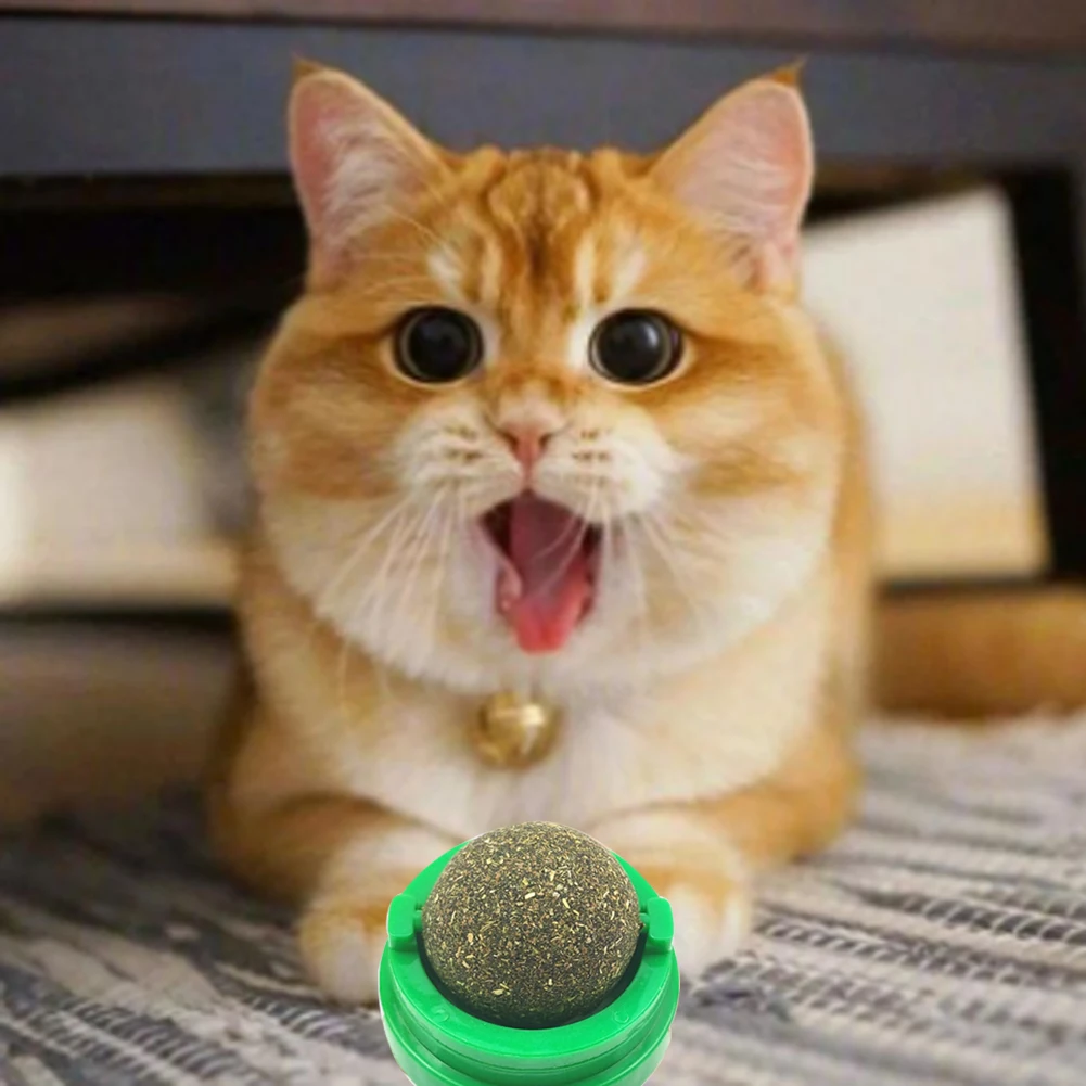 

New 1pc Licking Music Self-adhesive Anti-lost Catnip Ball Cat Candy Molar Lollipop Tease Cat Toy
