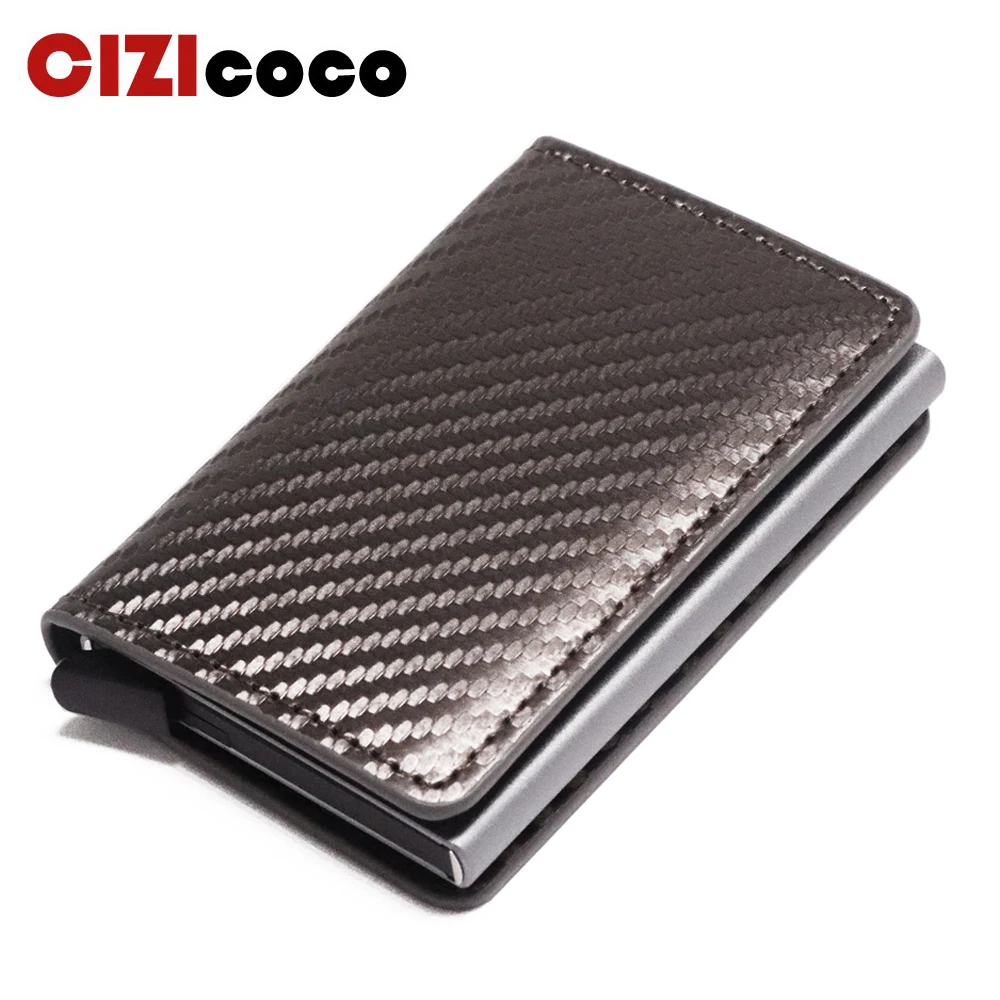 

Новинка, держатель для карт из углеродного волокна с технологией радиочастотной идентификации, мужской держатель для кредитных карт, кожаный чехол, защитный кошелек для женщин и мужчин