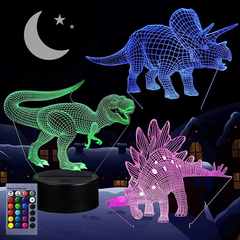 3D LED Night Light Lamp Dinosaur Series 16Color 3D Night light Remote Control Table Lamps Toys Gift For kid Home Decoration