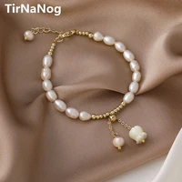2022 new south korea baroque freshwater pearl bracelet with unusual luxury elegant rose bracelet women jewelry gifts