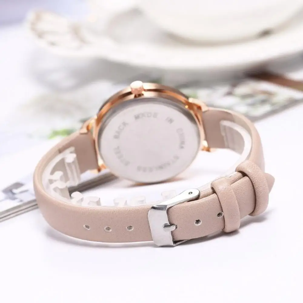 Women Creative prismatic glass lucky star watches fashion casual leather strap 12 hour clock slim band ladies elegant | Наручные часы