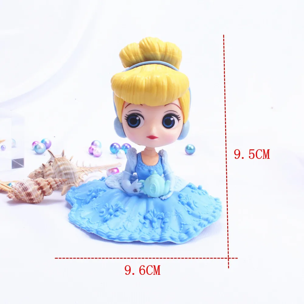

DISNEY Q Posket Princess Doll Cinderella Snow White Ariel & Belle Action Figures PVC Model Toy Topper Cake Decor Birthday Party