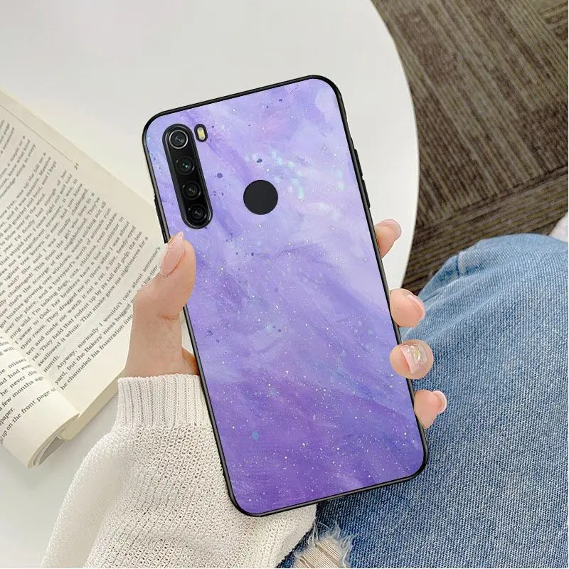 Simple lavender Purple flowers Cover Black Soft Phone Case For Redmi 5 6 5plus 6Pro 6A S2 4X Redmi 7 7A Cover case Mobile Cases