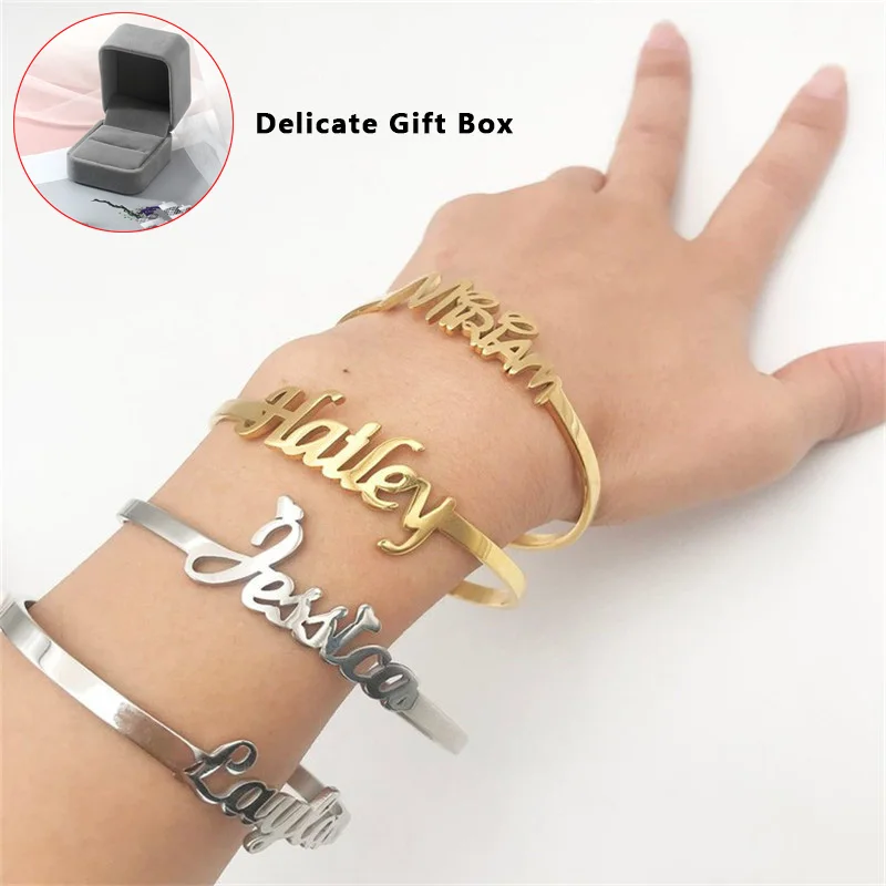Браслет на заказ из нержавеющей стали для женщин Pulseras Mujer персонализированный именной браслет персонализированный Шарм Браслет