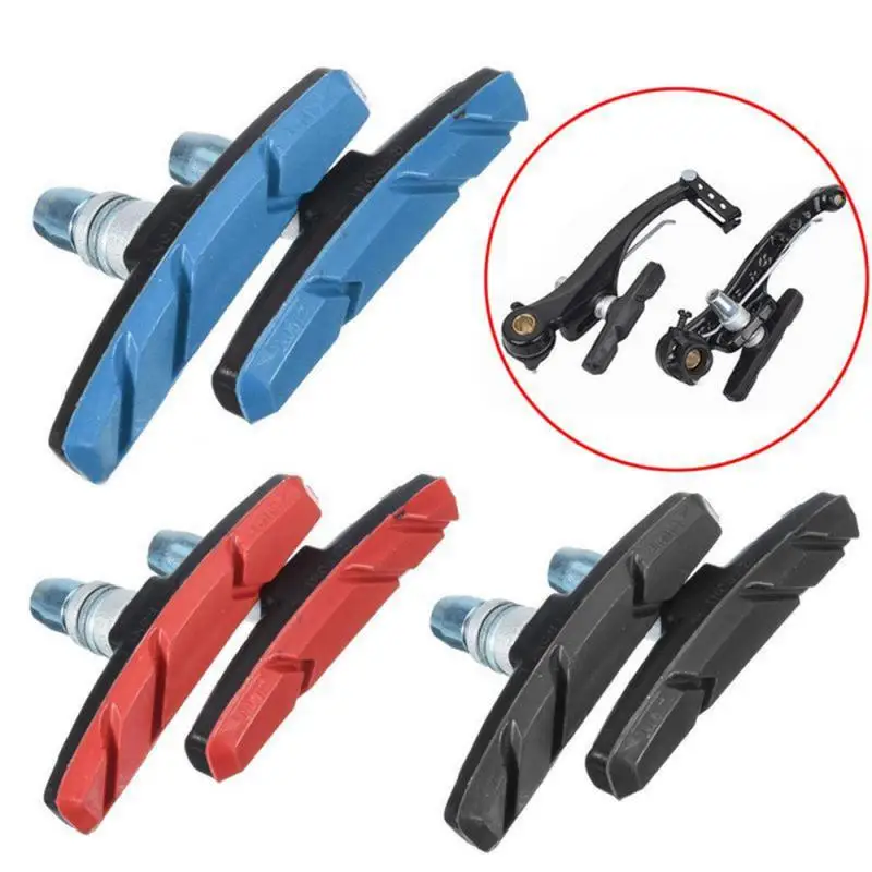 

2 Pairs V Type Silent Brake Pads Shoes For BMX Road MTB Bike Bicycle Cycling mountain bike dead speed brake pads