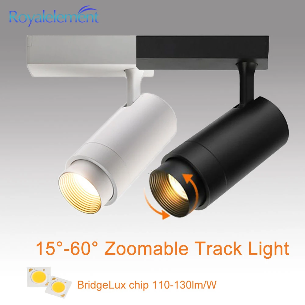 Регулируемый светодиодный Трековый светильник 7 Вт 12 15 20 30 40 рельсовый Точечный s