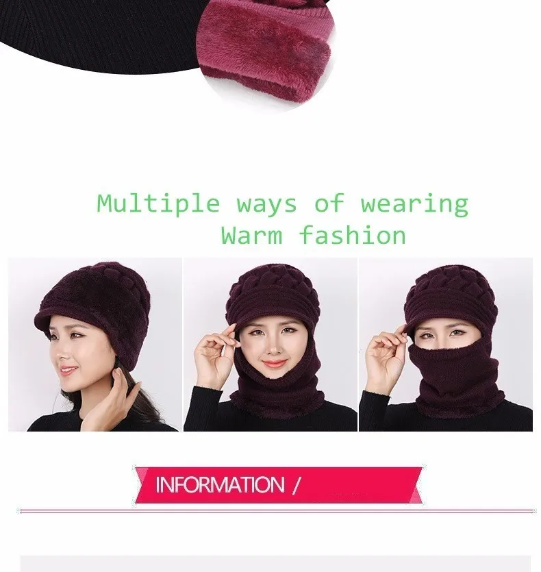 Зимние шапки Skullies Beanies, шляпа для мамы, бини для женщин, шерстяной шарф, шапки, Балаклава, маска, капот, вязанные шапки в полоску