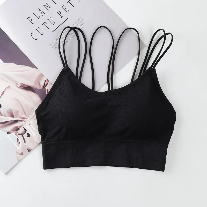 

Cross Beautiful Back Mid-length Sling Beautiful Back Wrapped Chest Sexy Thin Strap Underwear Yoga Vest Sports Bra
