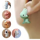 2 шт., серьги-гвоздики в виде животных