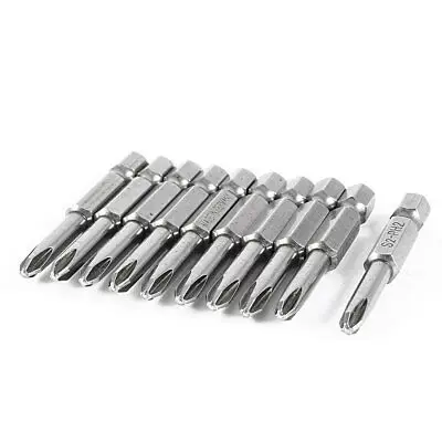 

10 Pcs Magnetic 50mm Long 1/4" Shank 4.5mm PH2 Phillips Power Screwdriver Bits