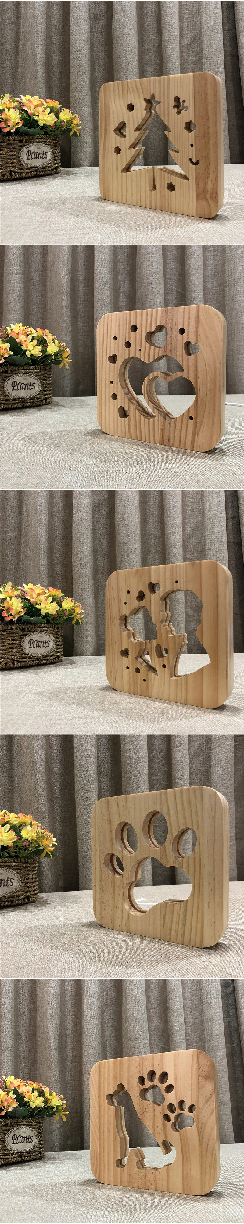 Modern Night Table Lamp Bedroom Bedside Creative Wood Led Desk Light Fixtures Art Deco tafellamp for Kid Children Christmas Gift
