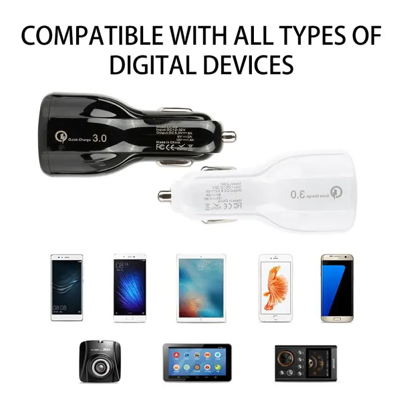 39W For Huawei Mate Xiaomi Android Iphone Car Charger Dual USB Fast Charging Universal For 12V 32V Cars Socket Output 5V6A