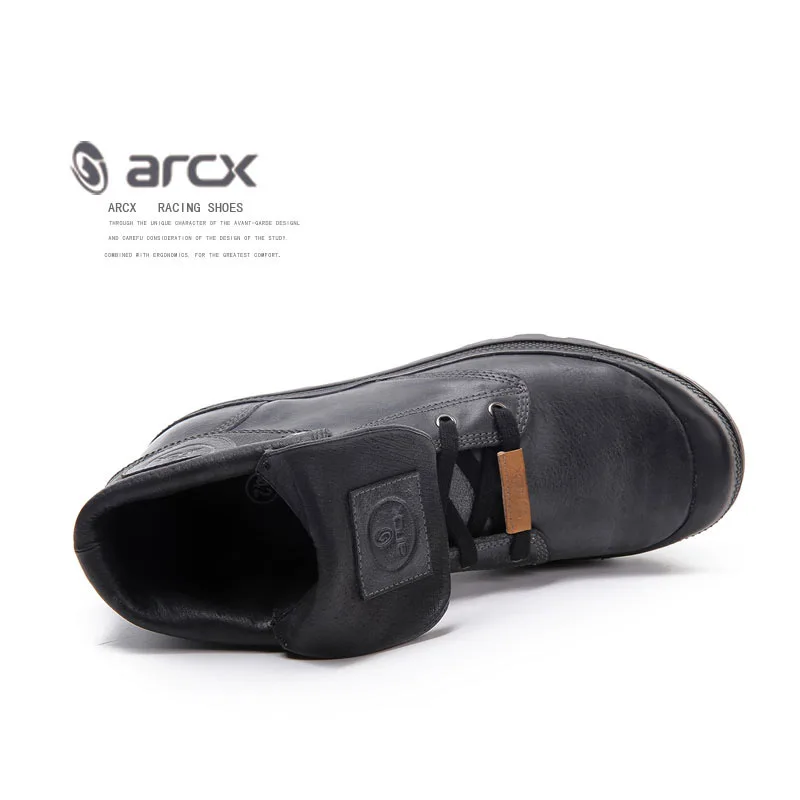Мужские мотоциклетные ботинки из коровьей кожи с отворотами обувь для гоночных