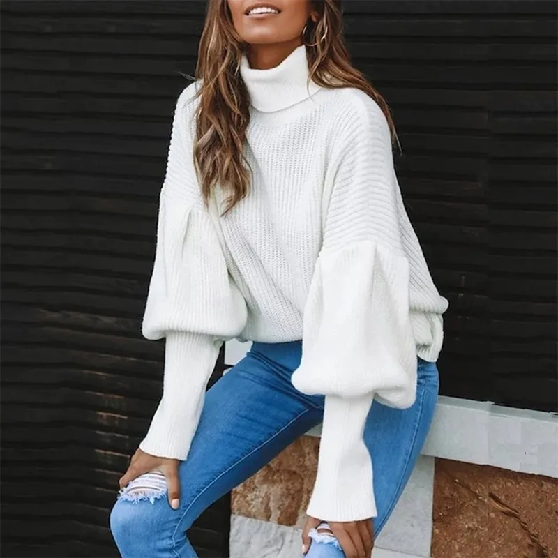 Осенне-зимние женские свитера красные черные белые водолазки с