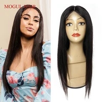 mogul hair 4x1 lace closure wig middle part remy human hair wigs natural black straight hair 12 26 inch 150 180 density