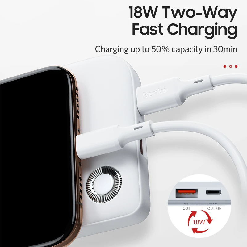 Benks PB11 PD18W 10000mAh банк питания для iPhone Xs Max Быстрая зарядка 3 0 USB C мобильный телефон