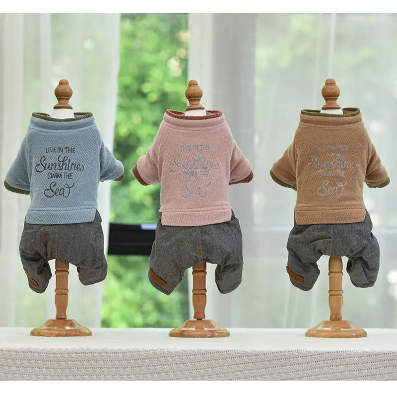 Warm Dog Clothes Autumn and Winter 2020 Costumes Pet Four-Legged Clothing Ropa Para Perro Jumpsuits for Dogs | Дом и сад