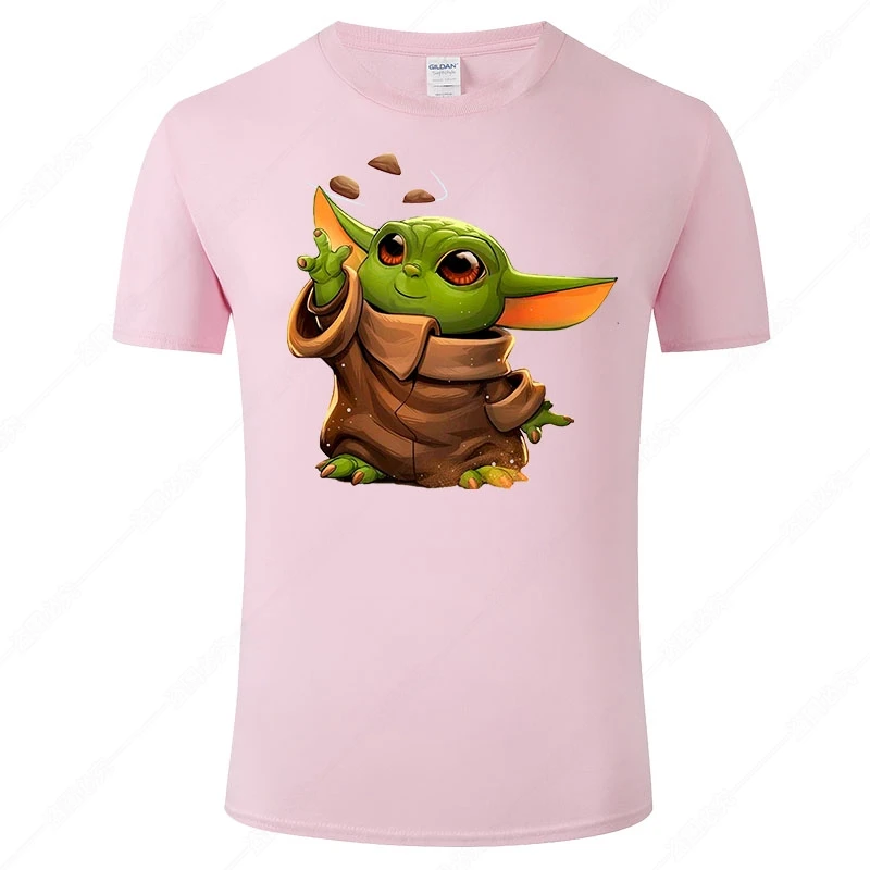 Крутая детская футболка Yoda для мужчин и женщин летняя хлопковая с коротким