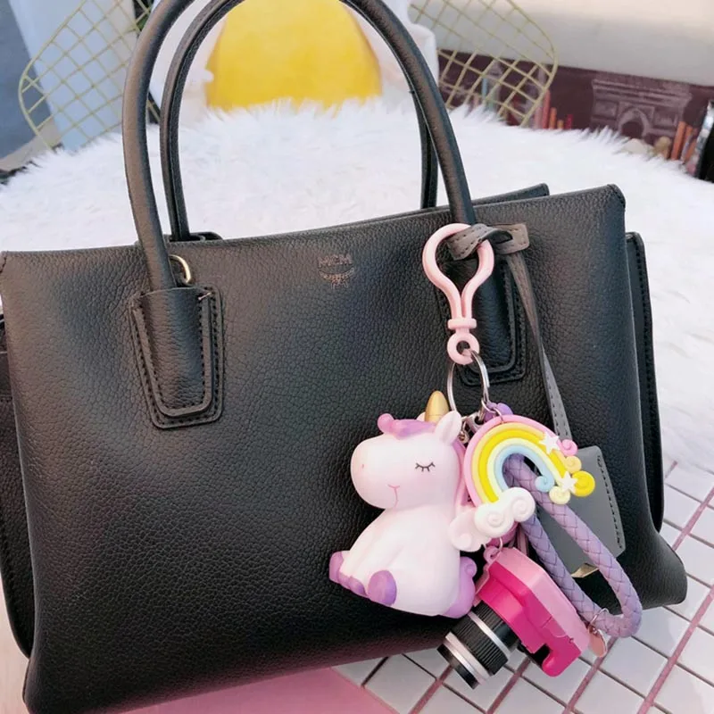 Новинка 2019 брелок с единорогом Мультяшные брелки женские креативные радужные DIY