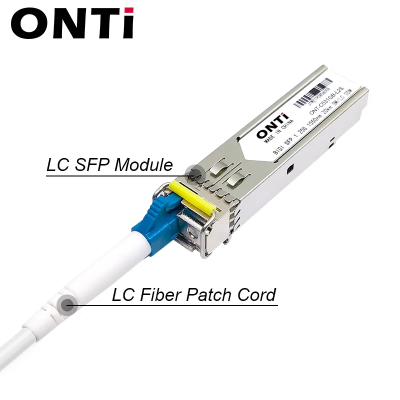 ONTi 5 пар 3 км/20 км гигабитный SM BIDI WDM SFP модуль LC соединитель оптический