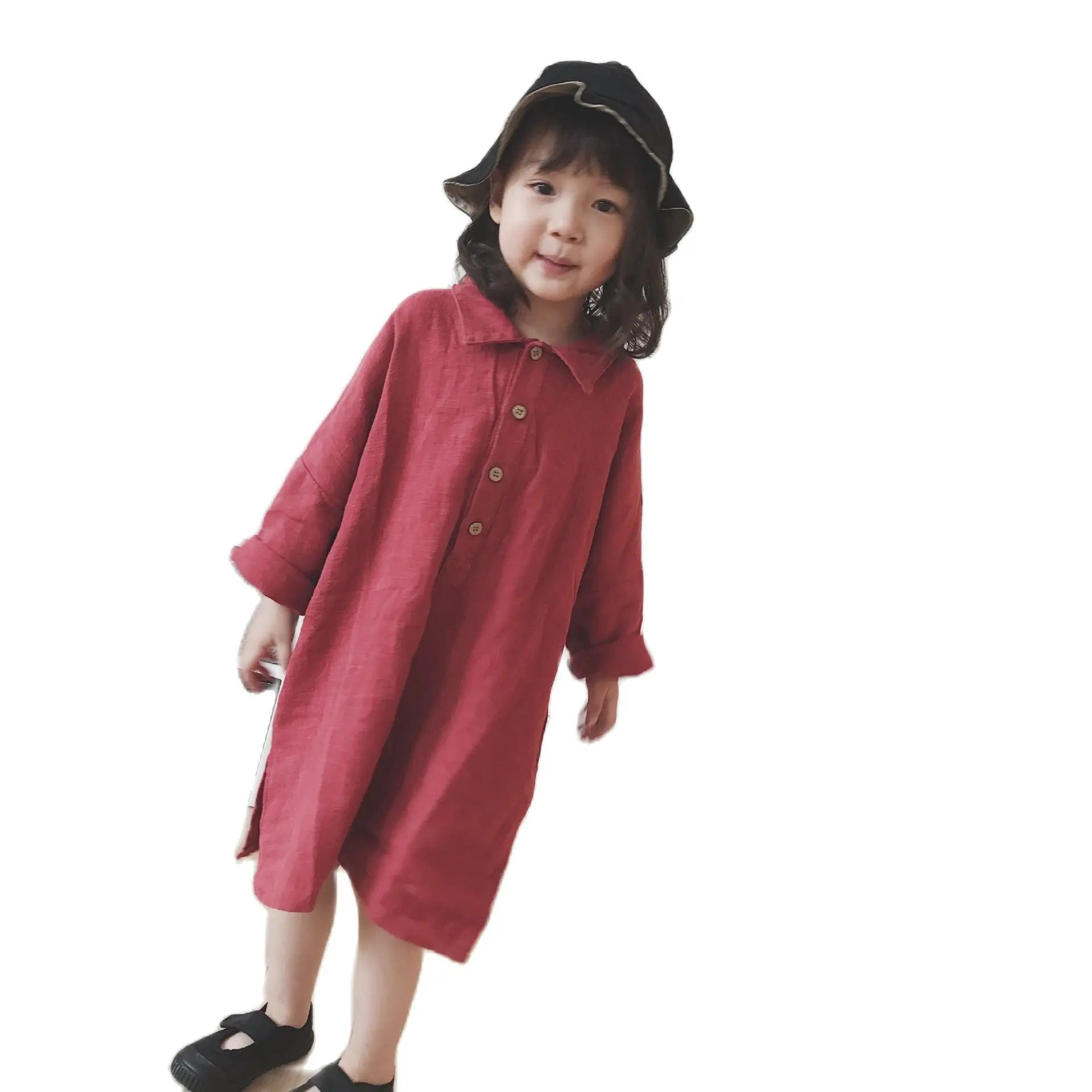 

Girls Dress Korean Style Loose Shirt Dresses Children's Clothing 3-7 Years