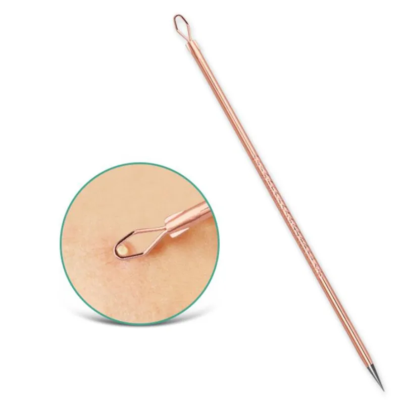 

4pcs Rose Gold Acne Removal Needle Pimple Needle Blackhead Remover Acne Treatment Pore Clean Acne Extractor Face Clean Skin Care