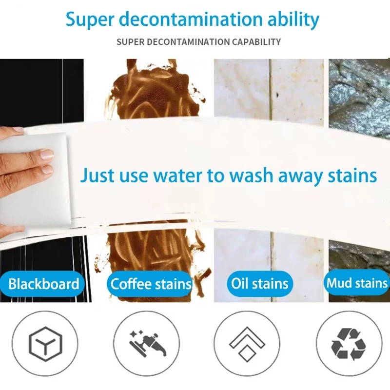 

50pcs Melamine Sponge Nano Dishwashing Magic Sponge Eraser Wipes Utensils for Car Cleaner Kitchen Cleaning Tools 10x6x2cm