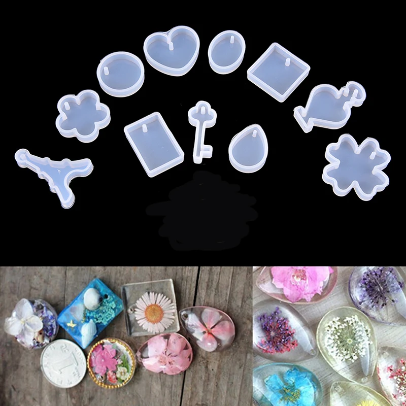 

12 шт./компл. 2018 горячие продажи форма для изготовления ювелирных изделий DIY ремесло отверстия ключ капля кремния прессформы смолы