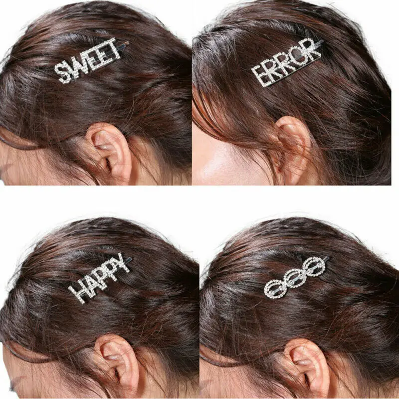 Шпилька Кристалл для девушки со стразами слова заколка волос женские заколки
