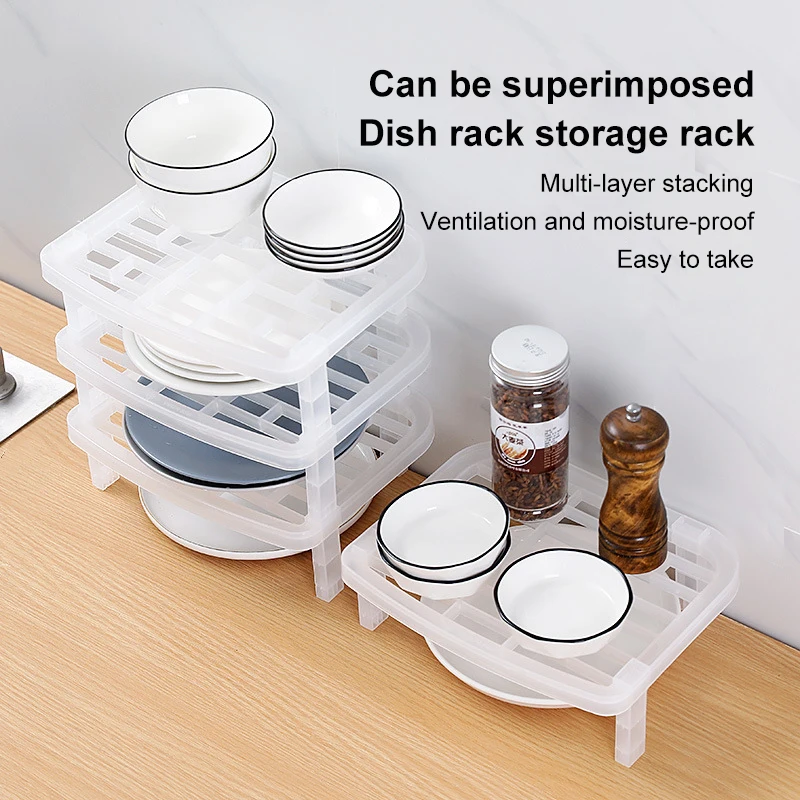 

Kitchen Drain Ish Drying Storage Rack Stackable Stand Ventilation Multifunctional Kitchen Plastic Draining Dish Storage Racks