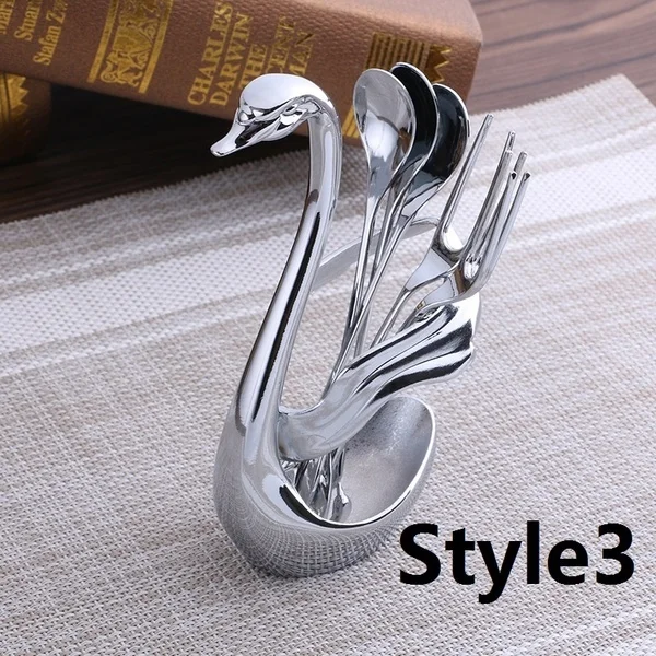 3 фруктовая пищевая вилка ложка нож классический стиль столовые приборы Лебедь