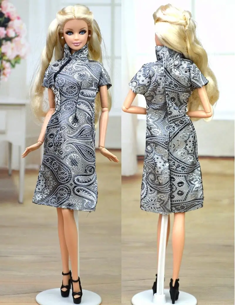 Китайское традиционное платье ручной работы Qipao Vestido для куклы Барби одежда