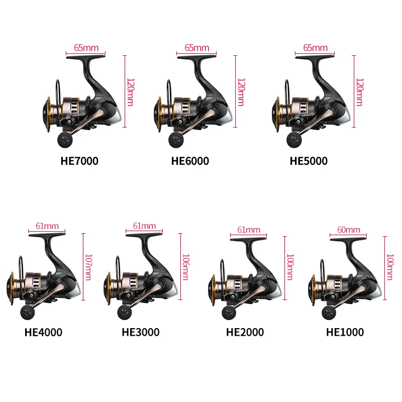 

Fishing Reel HE7000 Max Drag 10kg 5.2:1 High Speed Metal Spool Spinning Reel Saltwater Reel carp Reel Fishing Wheel