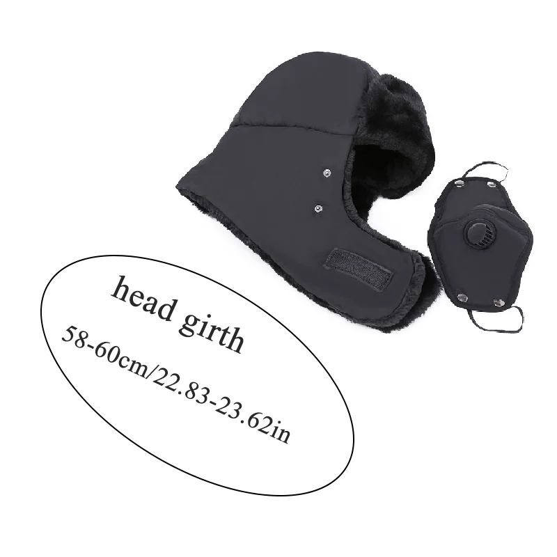 Зимняя мужская и женская шапка-бомбер уличная противотуманная шапочка для