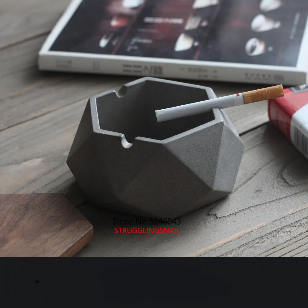 Новая цементная пепельница с деревянным покрытием утонченная промышленная