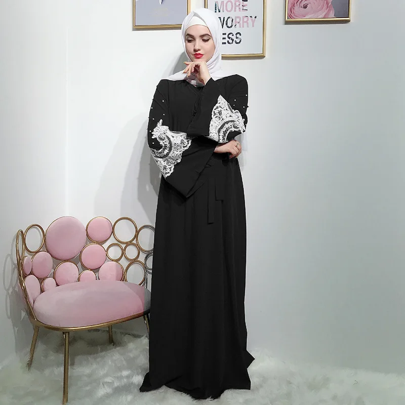 Abaya модная монохромная Женская длинная юбка в стиле Саудовской Аравии