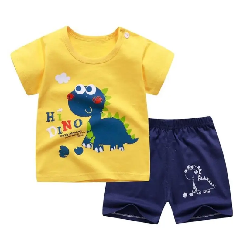 Комплект одежды для мальчиков и девочек хлопковая футболка с коротким рукавом +