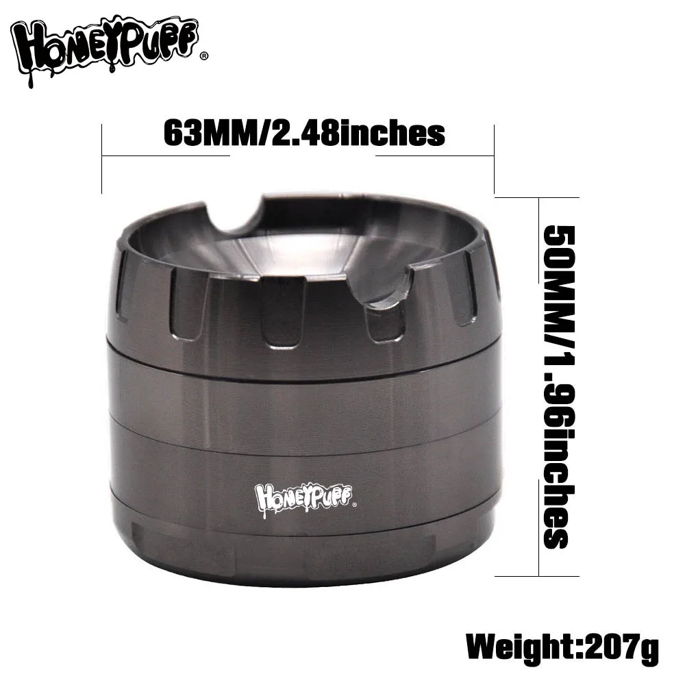 Курительная шлифовальная машина из цинкового сплава HORNET 63 мм 4 шт. металлическая