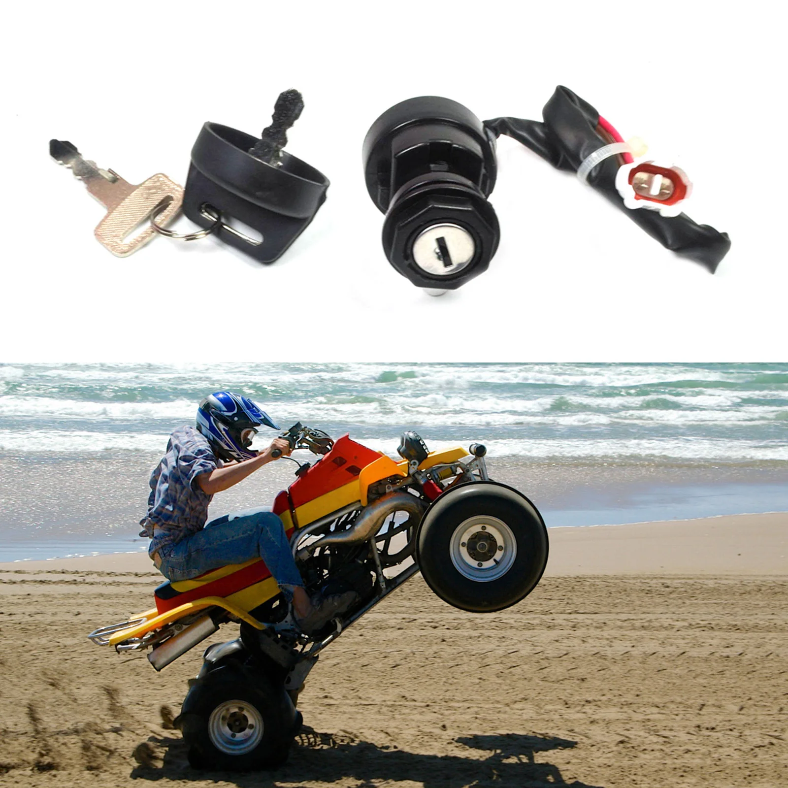 2 контактный ключ зажигания мотоцикла ATV подходит для Yamaha YFM 350 Bruin 660R 700R Raptor 350X