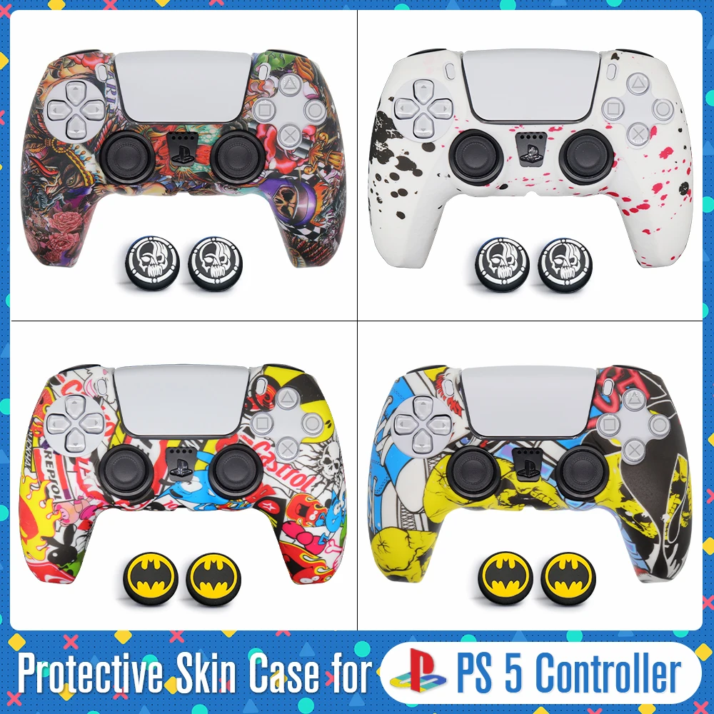 

JIAMEN Anti-slip Silicone Cover Skin for Sony PlayStation Dualshock 5 Controller Protection Case For PS5 Accessories