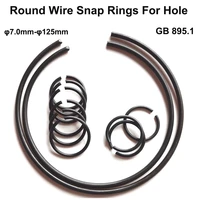 carbon steel round wire snap rings for hole m7 m125 gb895 1