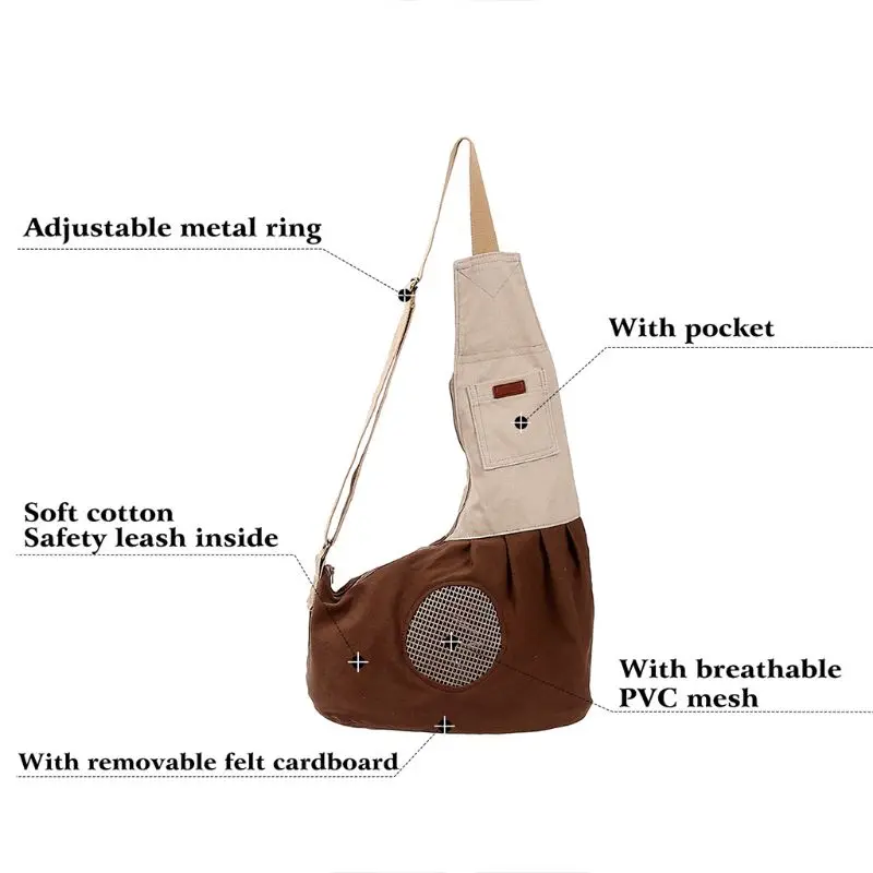 

Buckle with Breathable Mesh Adjustable Pet Bag Portable Shoulder Slung Zipper Multi-Purpose Backpack LX9F